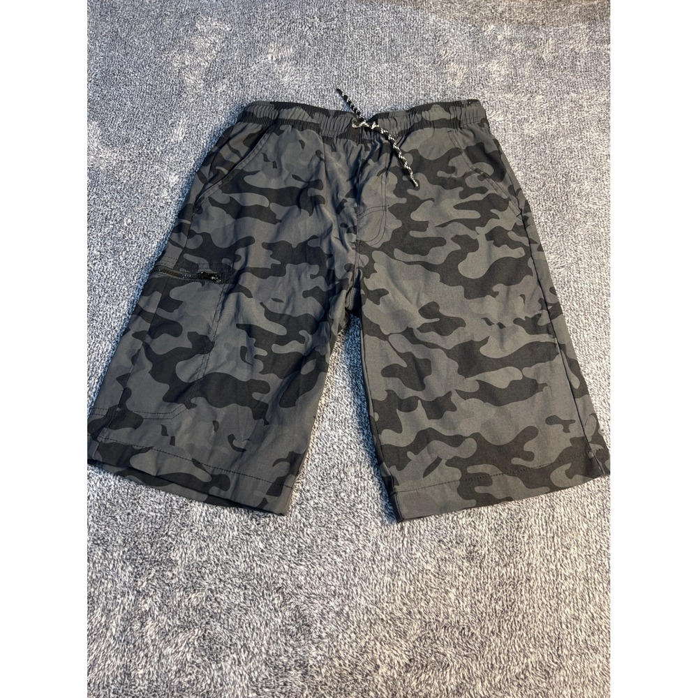 Weatherproof Vintage Boys Gray Camo Cargo Shorts Size L 14/16 Stretch Nylon